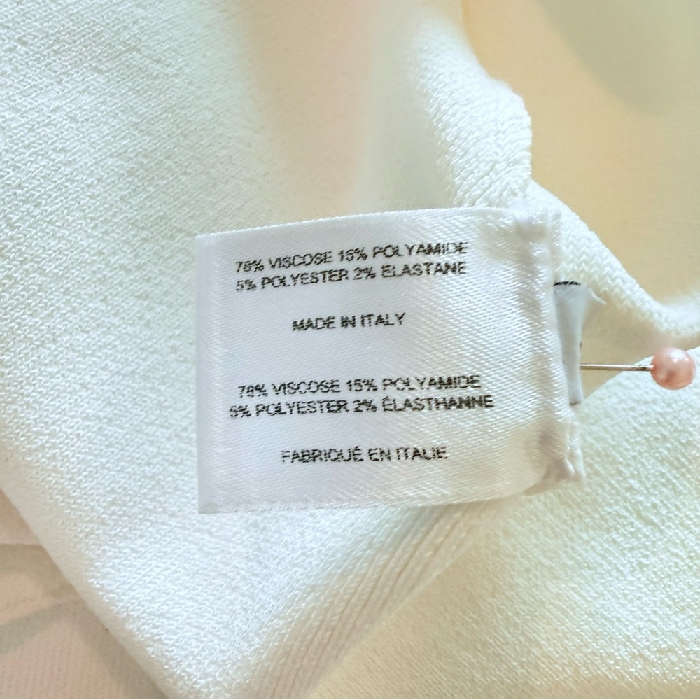 Proenza Schouler White Asymmetric Slit Knit Top Made in Italy S Luxe Minimalist - Picture 15 of 16